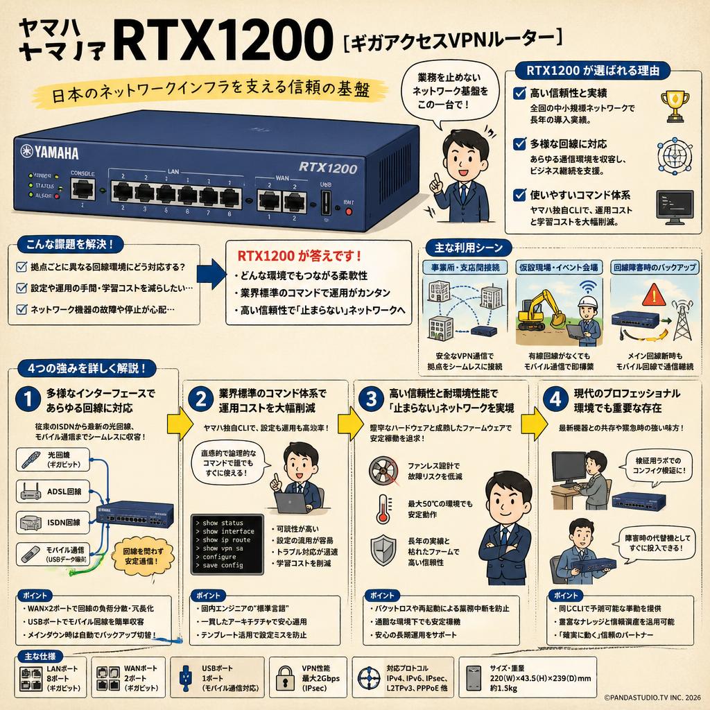 ヤマハ  RTX1200 [ギガアクセスVPNルーター] 概要