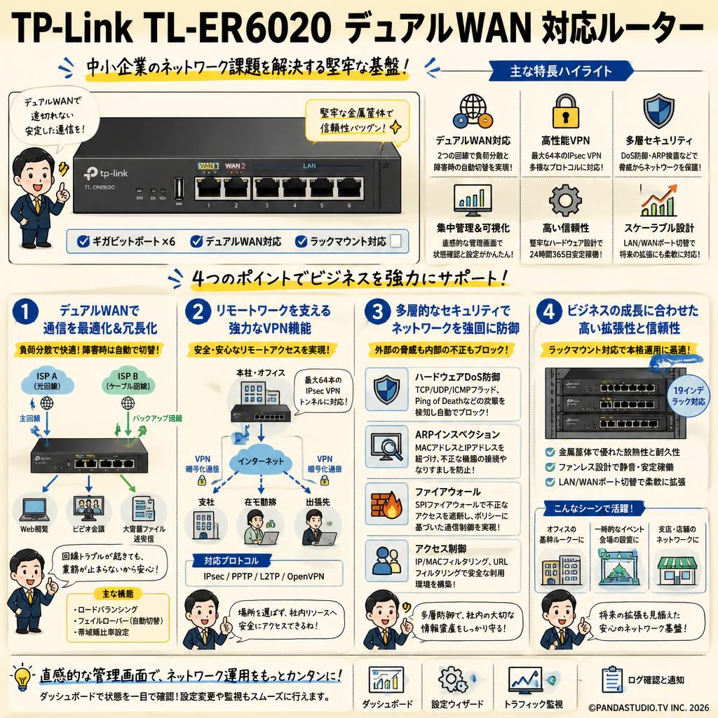 TP-Link TL-ER6020 デュアルWAN 対応ルーター 概要
