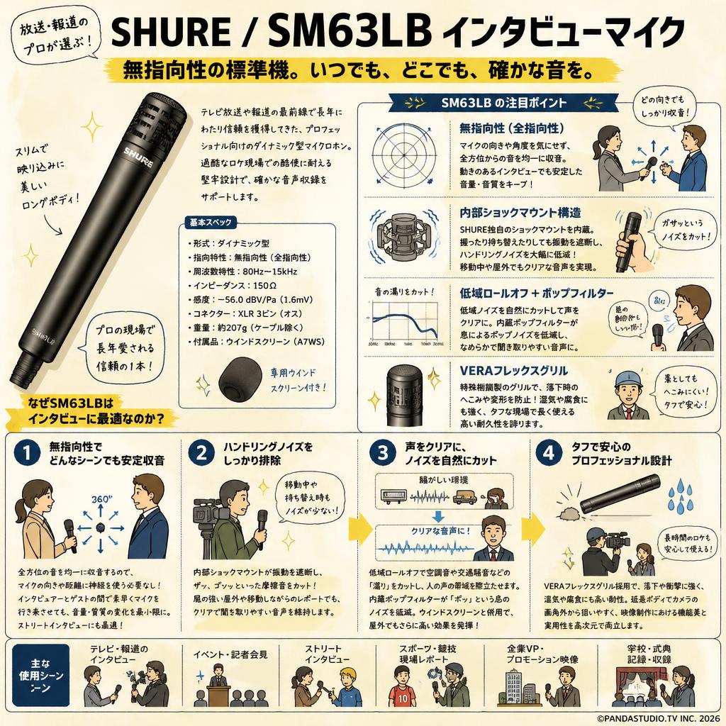 SHURE / SM63LB インタビューマイク 概要