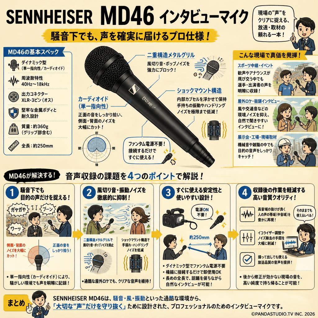 SENNHEISER MD46 インタビューマイク 概要