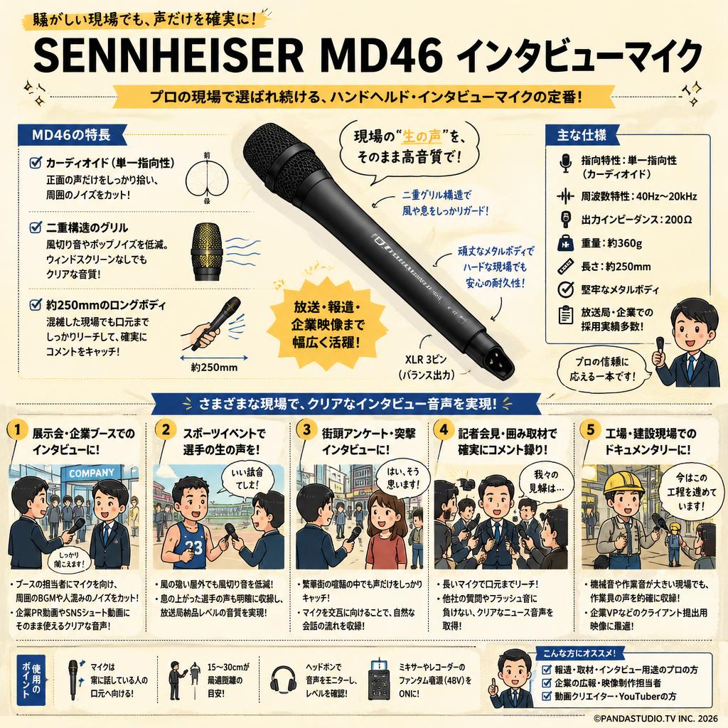 SENNHEISER MD46 インタビューマイク 用途