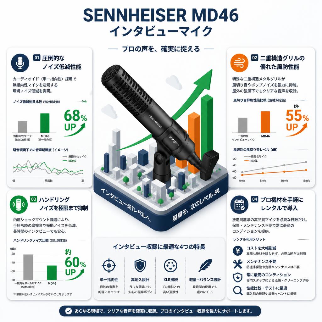 SENNHEISER MD46 インタビューマイク セールスポイント