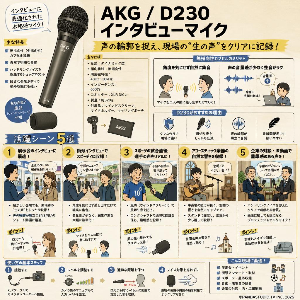AKG / D230 インタビューマイク 用途