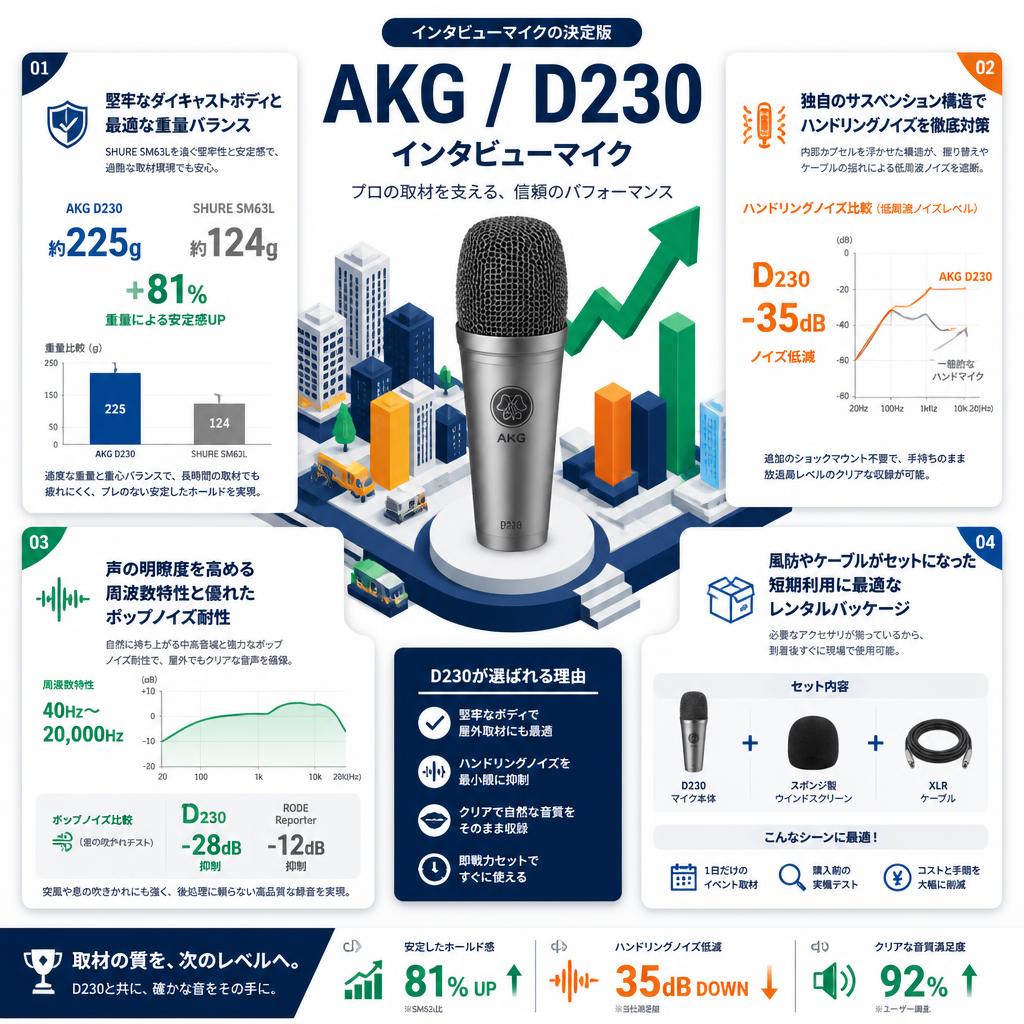 AKG / D230 インタビューマイク セールスポイント