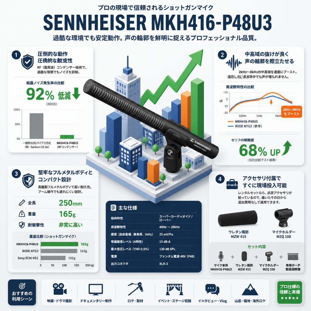 SENNHEISER MKH416-P48U3 セールスポイント
