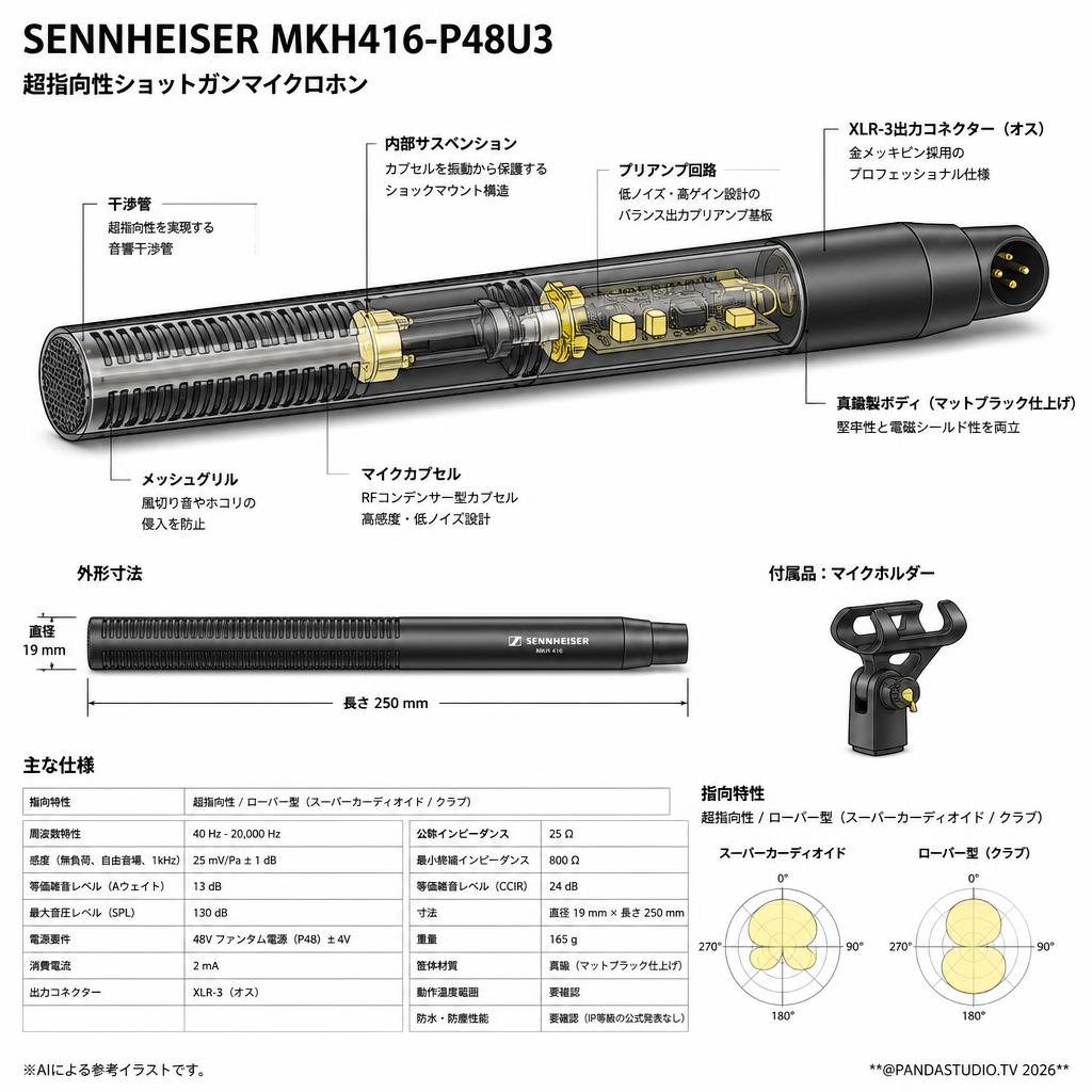 SENNHEISER MKH416-P48U3 スペック