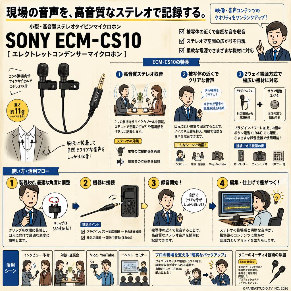 SONY ECM-CS10 [エレクトレットコンデンサーマイクロホン] 概要