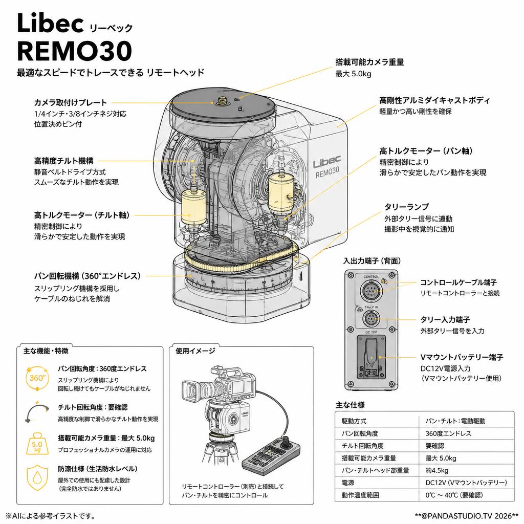 Libec リーベック REMO30 最適なスピードでトレースできる リモートヘッド スペック