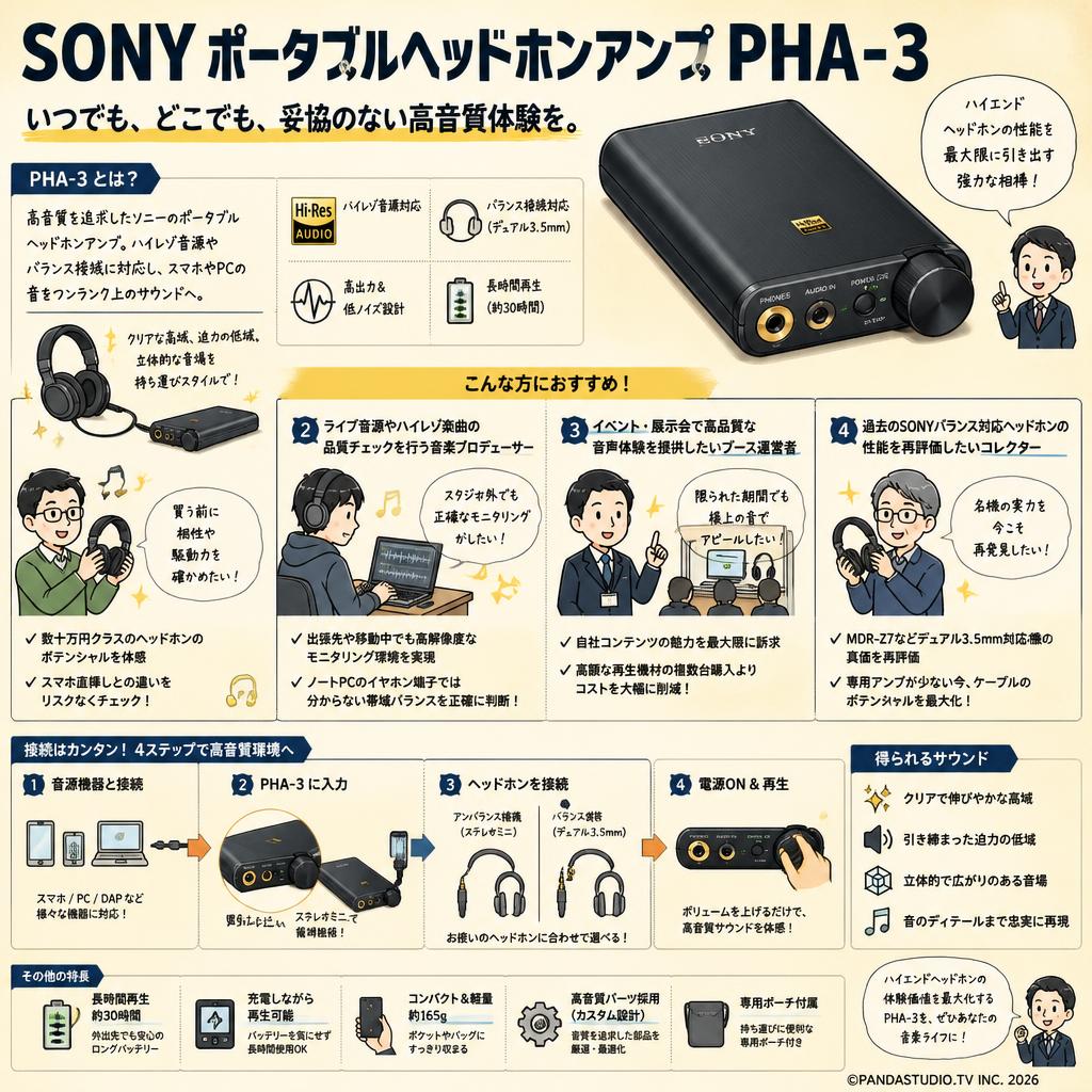 SONY ポータブルヘッドホンアンプ PHA-3 おもな対象のお客様