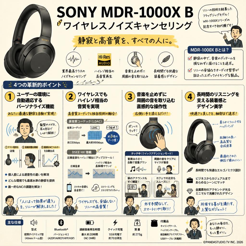 SONY MDR-1000X B ワイヤレスノイズキャンセリング 概要