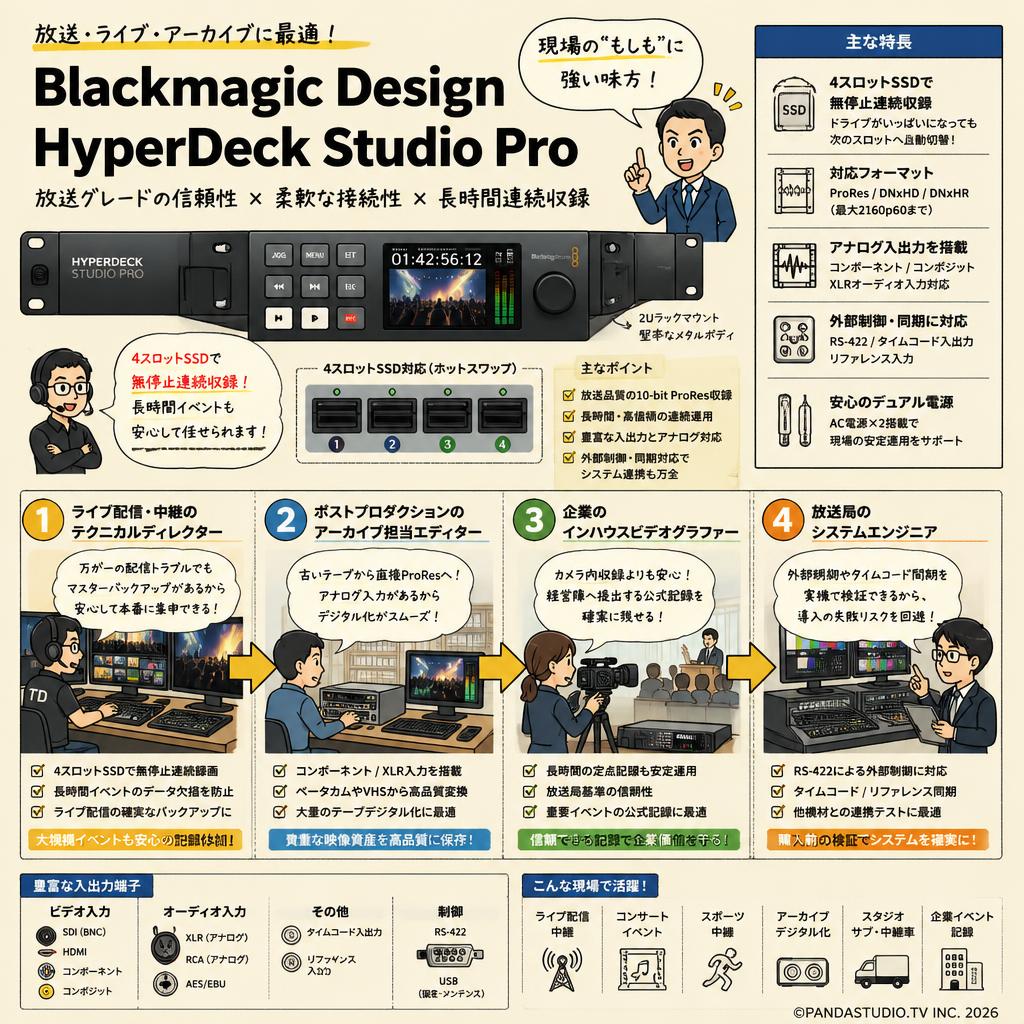 Blackmagic Design HyperDeck Studio Pro おもな対象のお客様