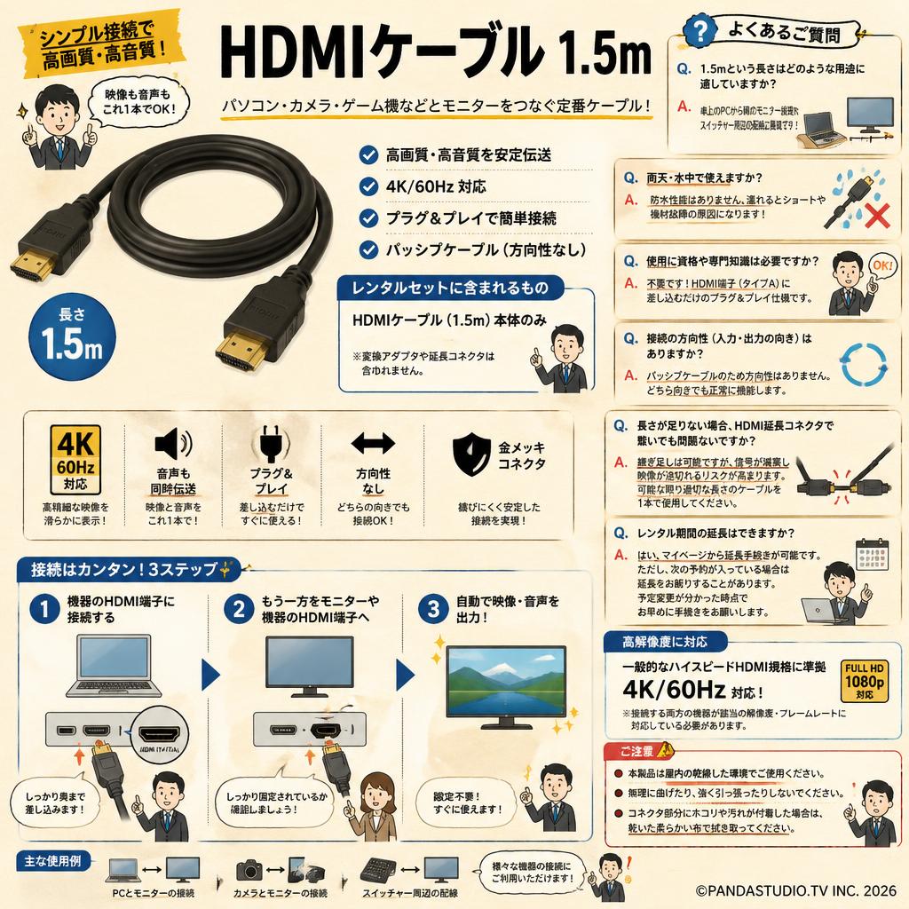 HDMIケーブル 1.5m FAQ（よくある質問と答え）