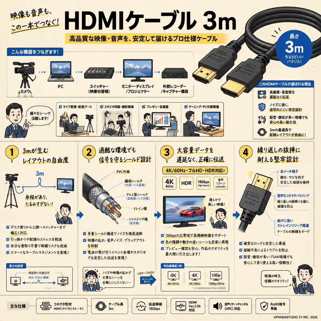 HDMIケーブル 3m 概要