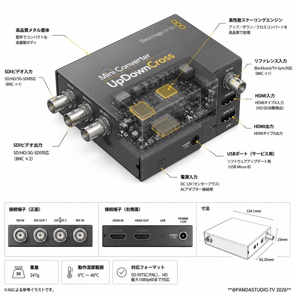 Blackmagic Design Mini Converter UpDownCross スペック