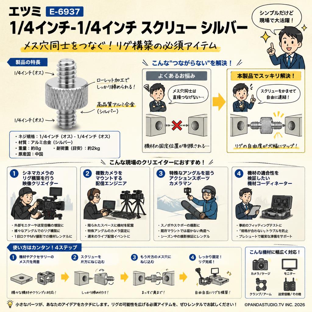 エツミ  E-6937 [1/4インチ-1/4インチ スクリュー シルバー] おもな対象のお客様