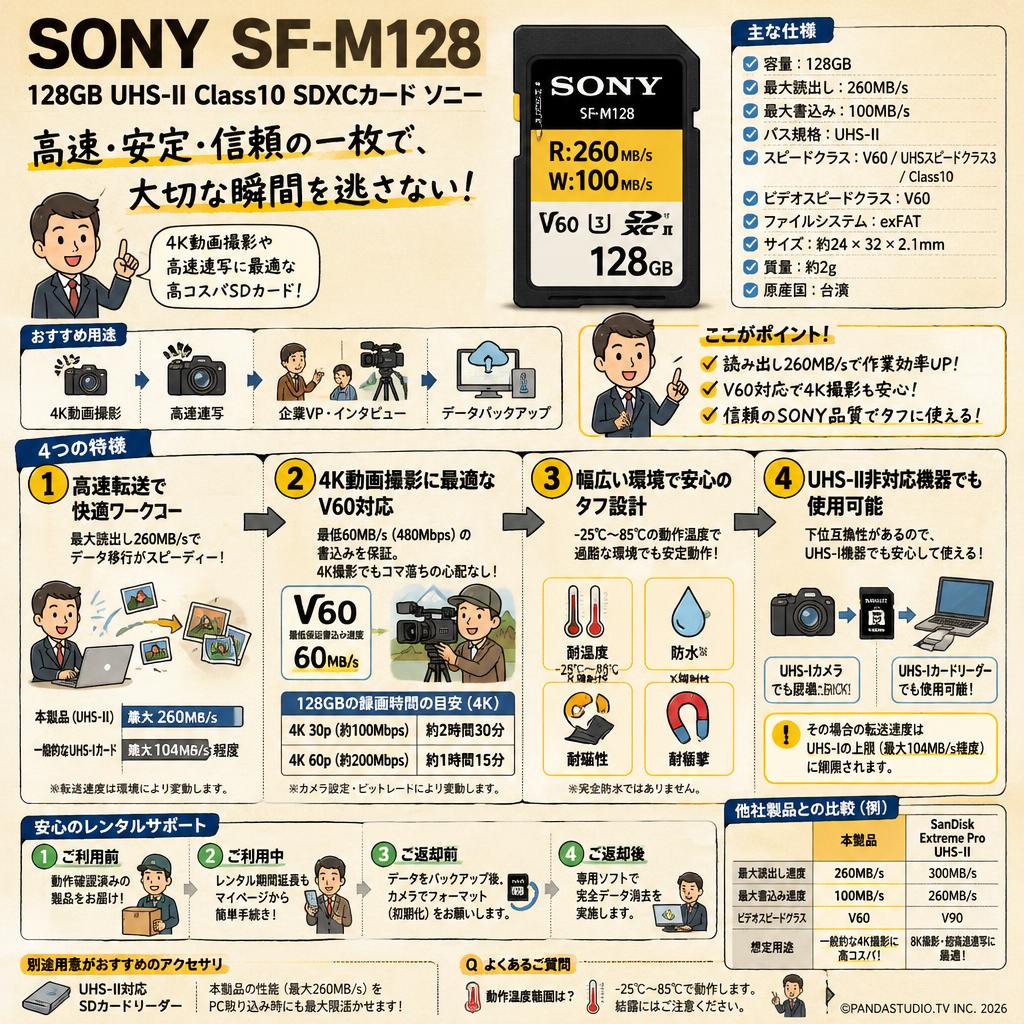 SONY  SF-M128  128GB UHS-II Class10 R:260 MB/s W:100MB/s SDXCカード ソニー FAQ（よくある質問と答え）