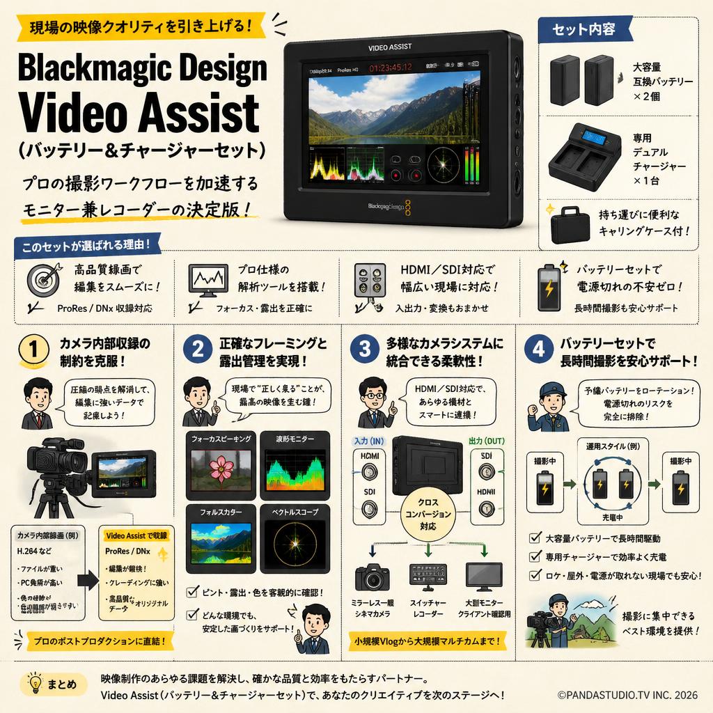 Blackmagic Design Video Assist　(バッテリー＆チャージャーセット） 概要