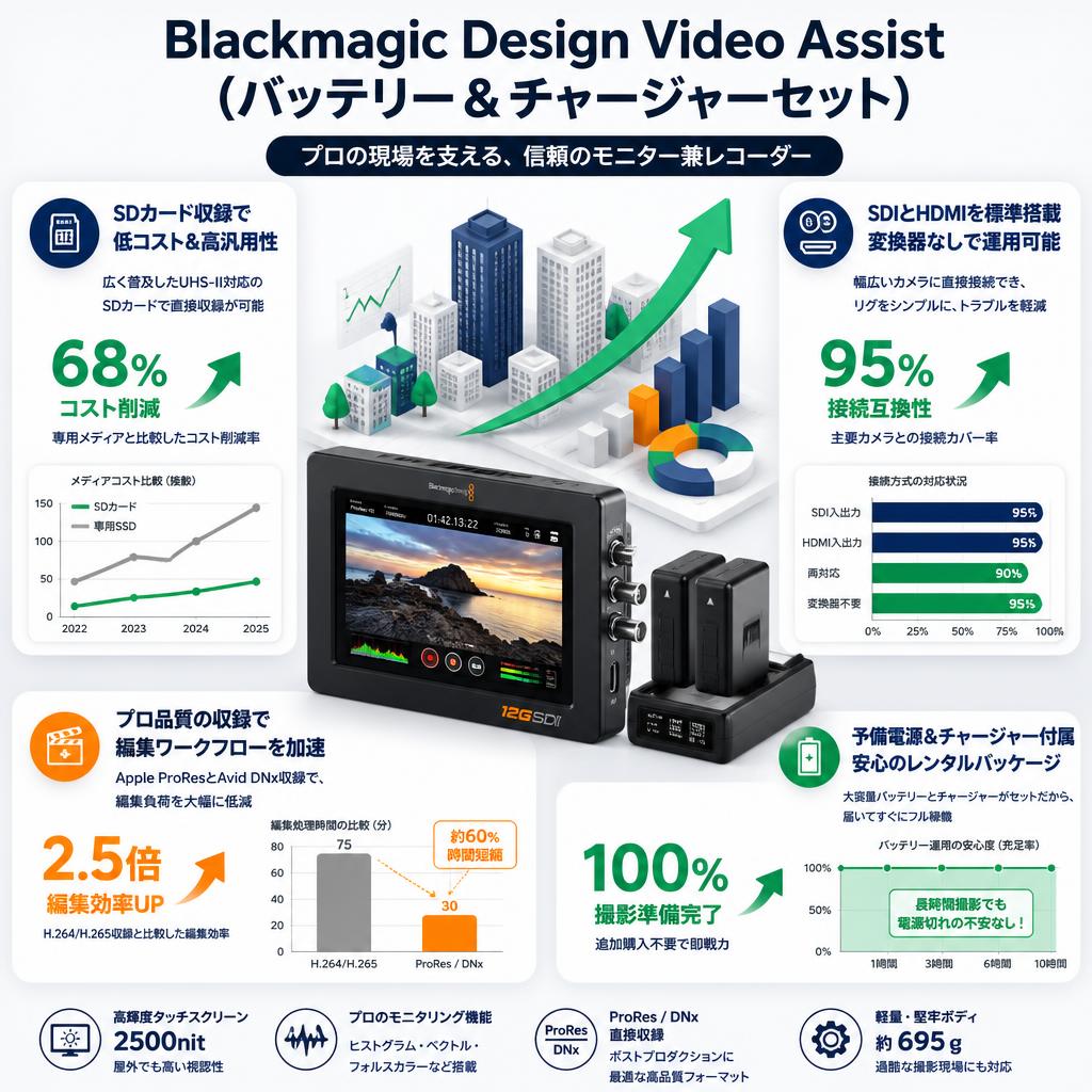 Blackmagic Design Video Assist　(バッテリー＆チャージャーセット） セールスポイント