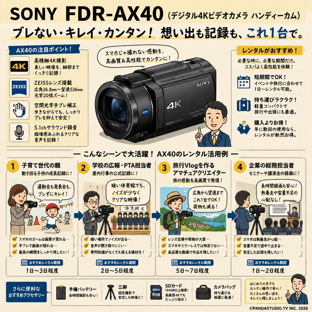 SONY FDR-AX40 （デジタル４Kビデオカメラ ハンディーカム） おもな対象のお客様
