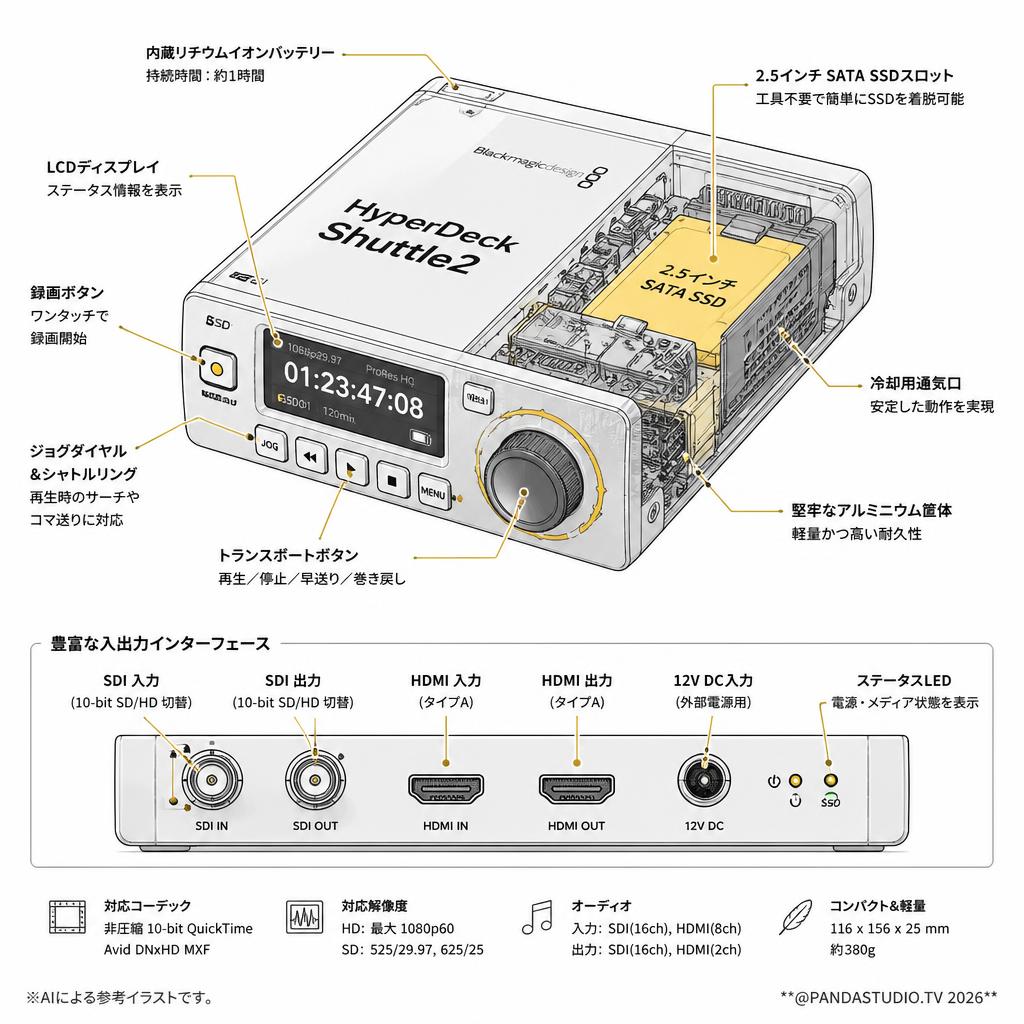Blackmagic Design HyperDeck Shuttle2 スペック