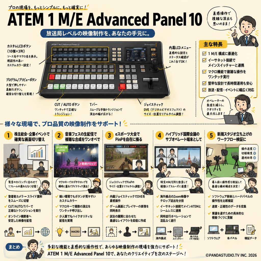 Blackmagic Design ATEM 1 M/E Advanced Panel 10 用途