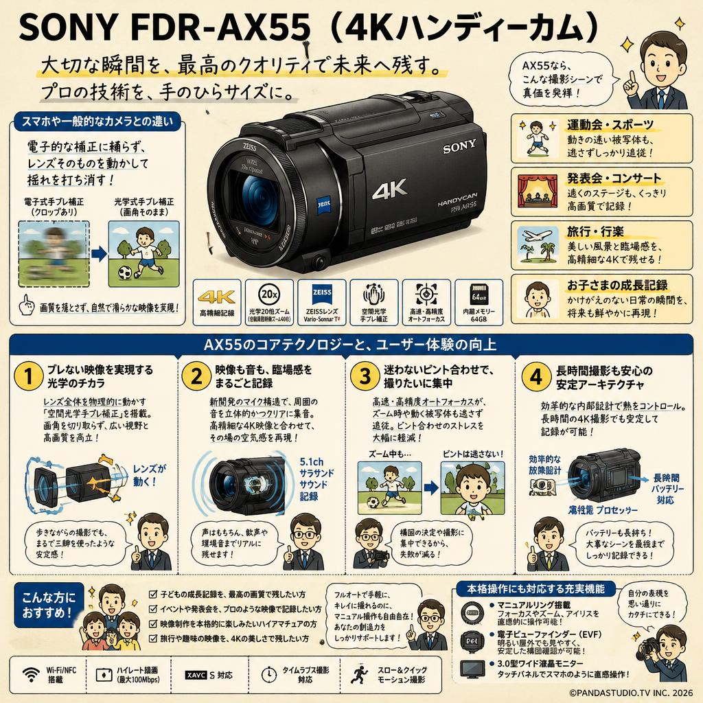 SONY FDR-AX55 （４Kハンディーカム） 概要