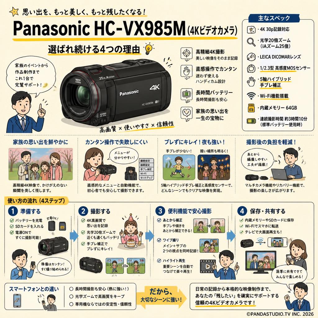 Panasonic HC-VX985M (4Kビデオカメラ) 概要