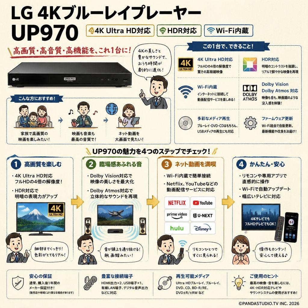 LG 4Kブルーレイプレーヤー UP970  4K Ultra HD対応 HDR対応 Wi-Fi内蔵 FAQ（よくある質問と答え）