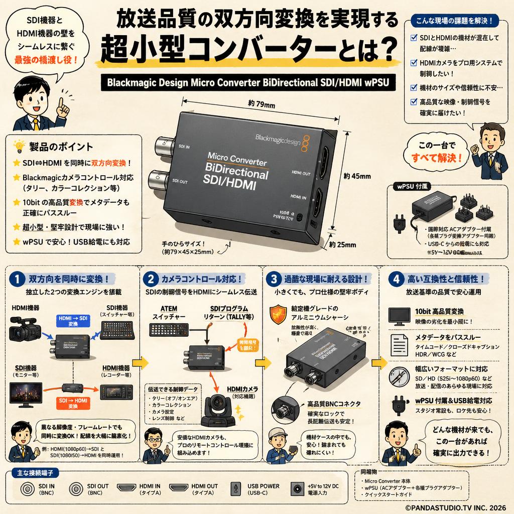 Blackmagic Design Micro Converter BiDirectional SDI/HDMI wPSU 概要