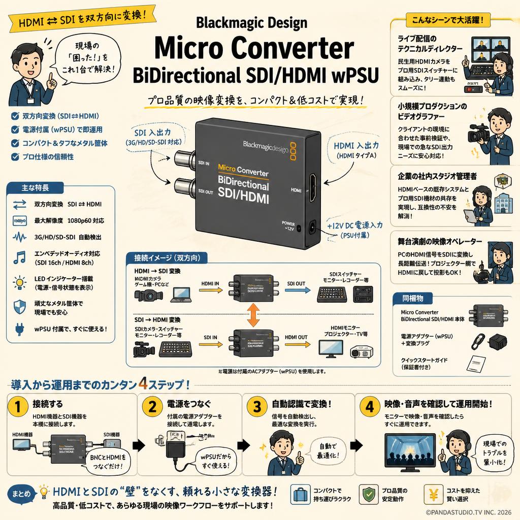 Blackmagic Design Micro Converter BiDirectional SDI/HDMI wPSU おもな対象のお客様