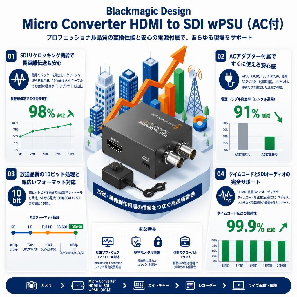 Blackmagic Design Micro Converter HDMI to SDI wPSU（AC付） セールスポイント
