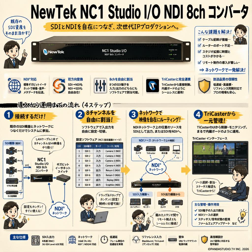 NewTek NC1 Studio I/O NDI 8ch コンバータ 概要