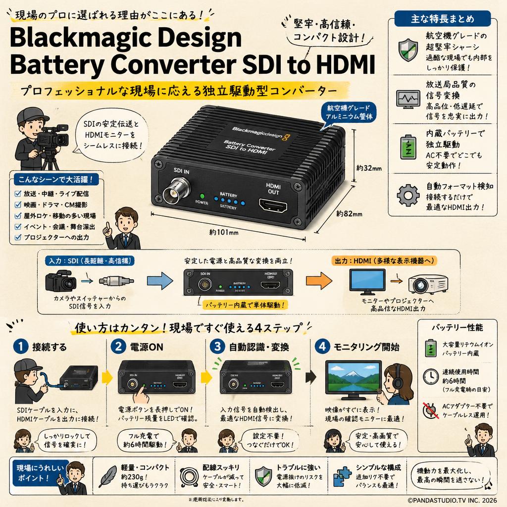 Blackmagic Design Battery Converter SDI to HDMI 概要