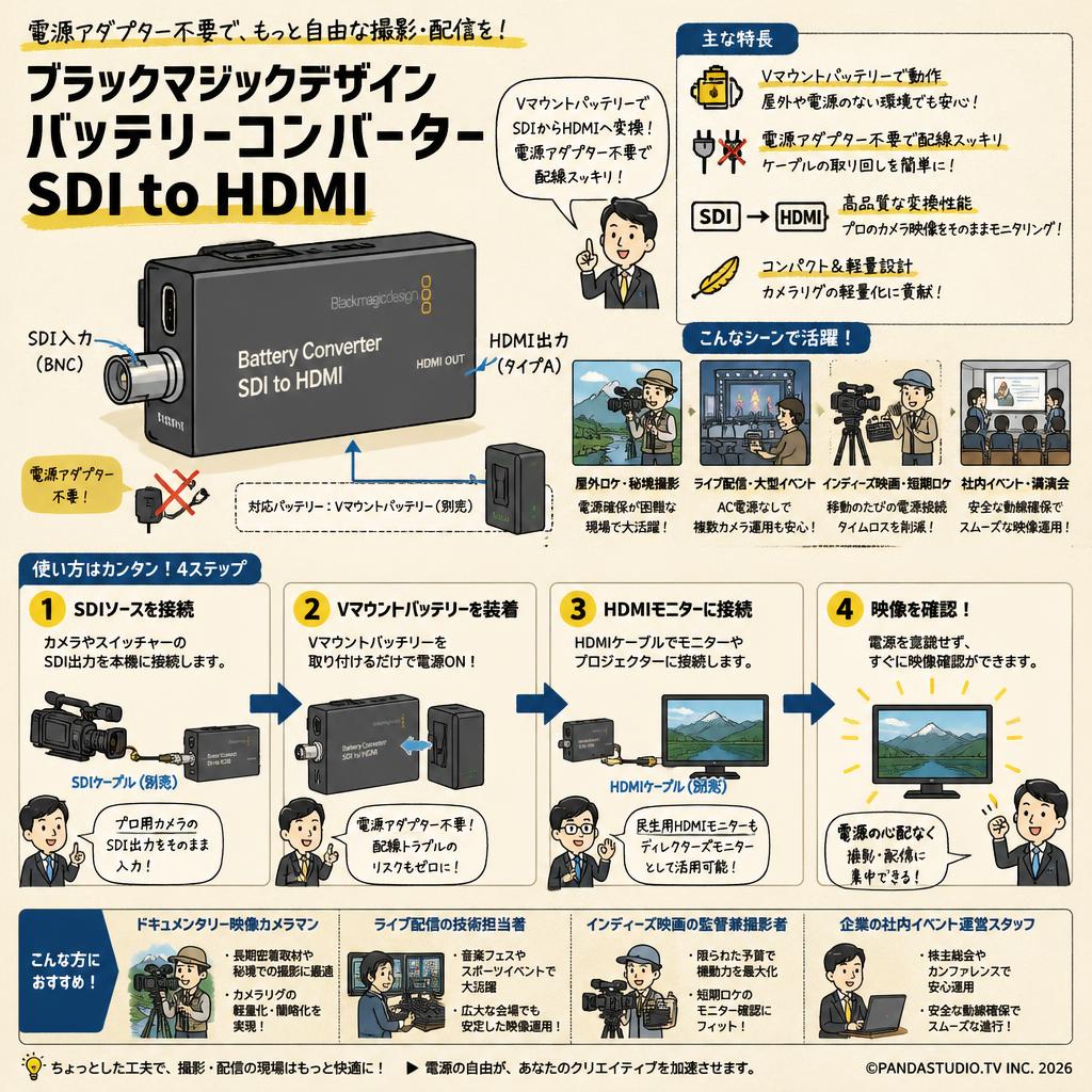 Blackmagic Design Battery Converter SDI to HDMI おもな対象のお客様