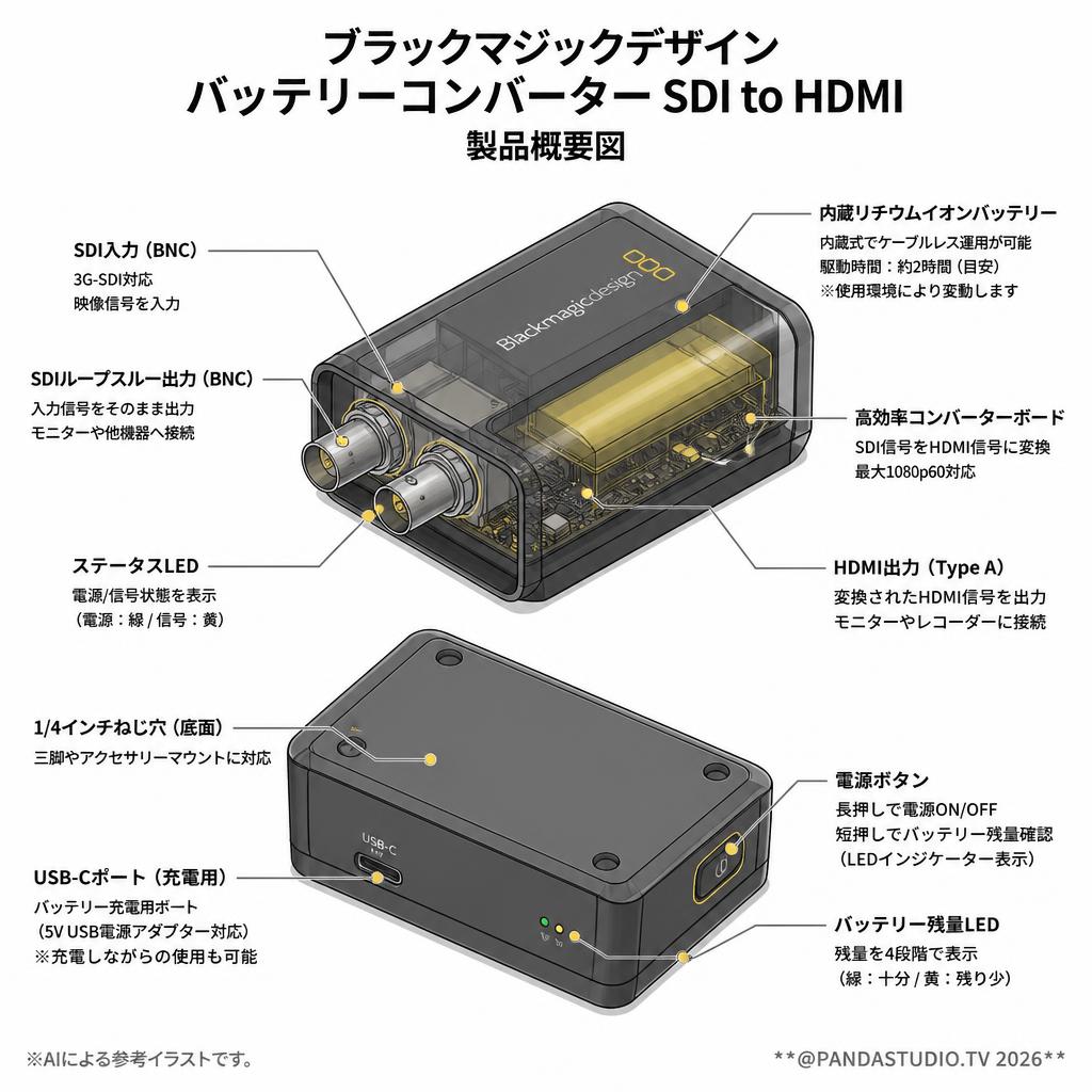 Blackmagic Design Battery Converter SDI to HDMI スペック