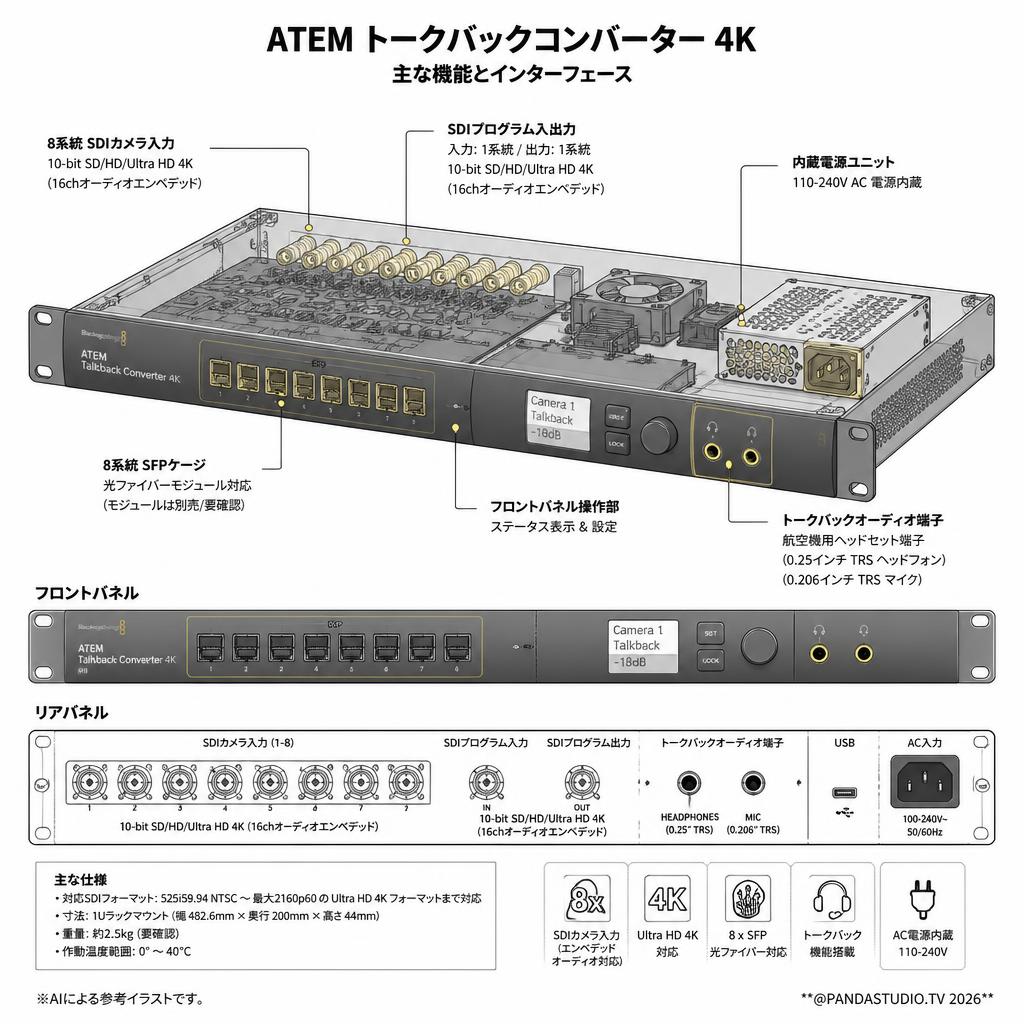 Blackmagic Design ATEM Talkback Converter 4K スペック