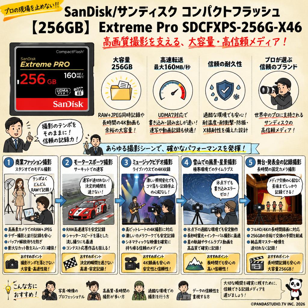 SanDisk/サンディスク コンパクトフラッシュ 【256GB】  Extreme Pro SDCFXPS-256G-X46 用途