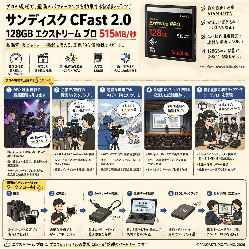 SanDisk CFast 2.0 128GB Extreme PRO 515MB/S 用途