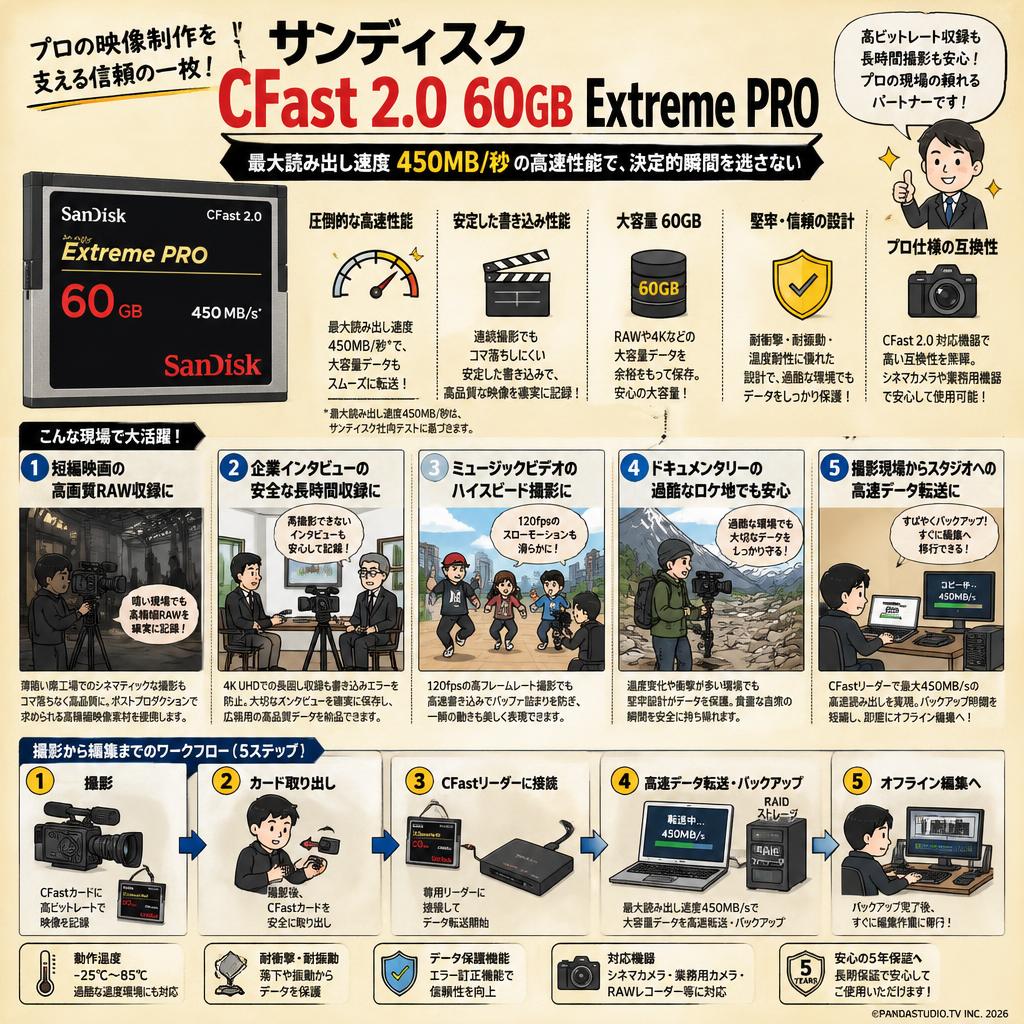 SanDisk CFast 2.0 60GB Extreme PRO 450MB/S 用途