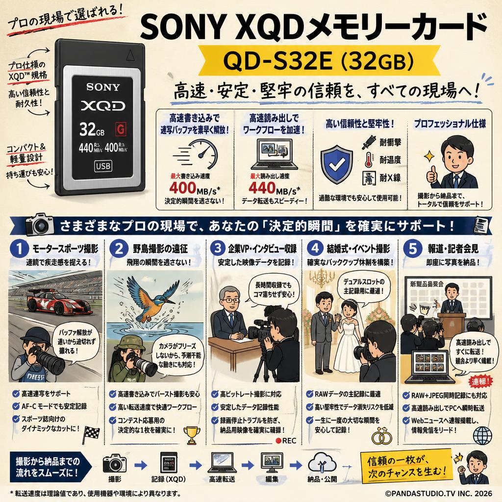 SONY XQDメモリーカード QD-S32E(32GB) 用途