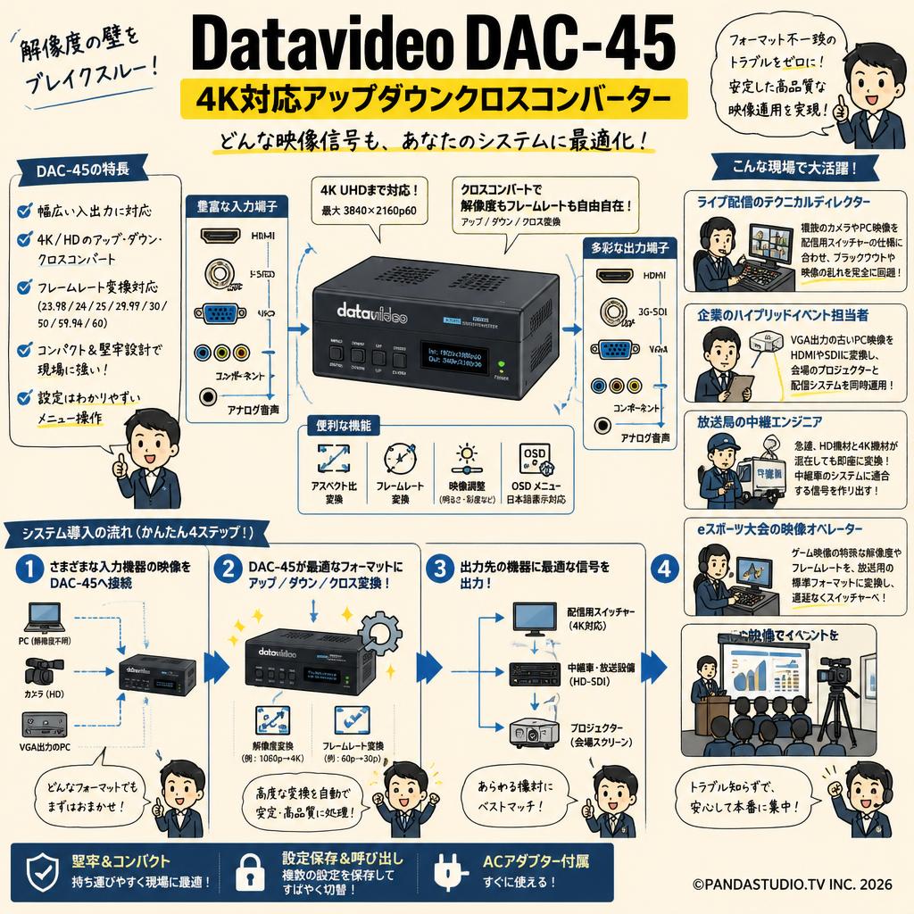 Datavideo DAC-45 (4K対応アップダウンクロスコンバーター） おもな対象のお客様