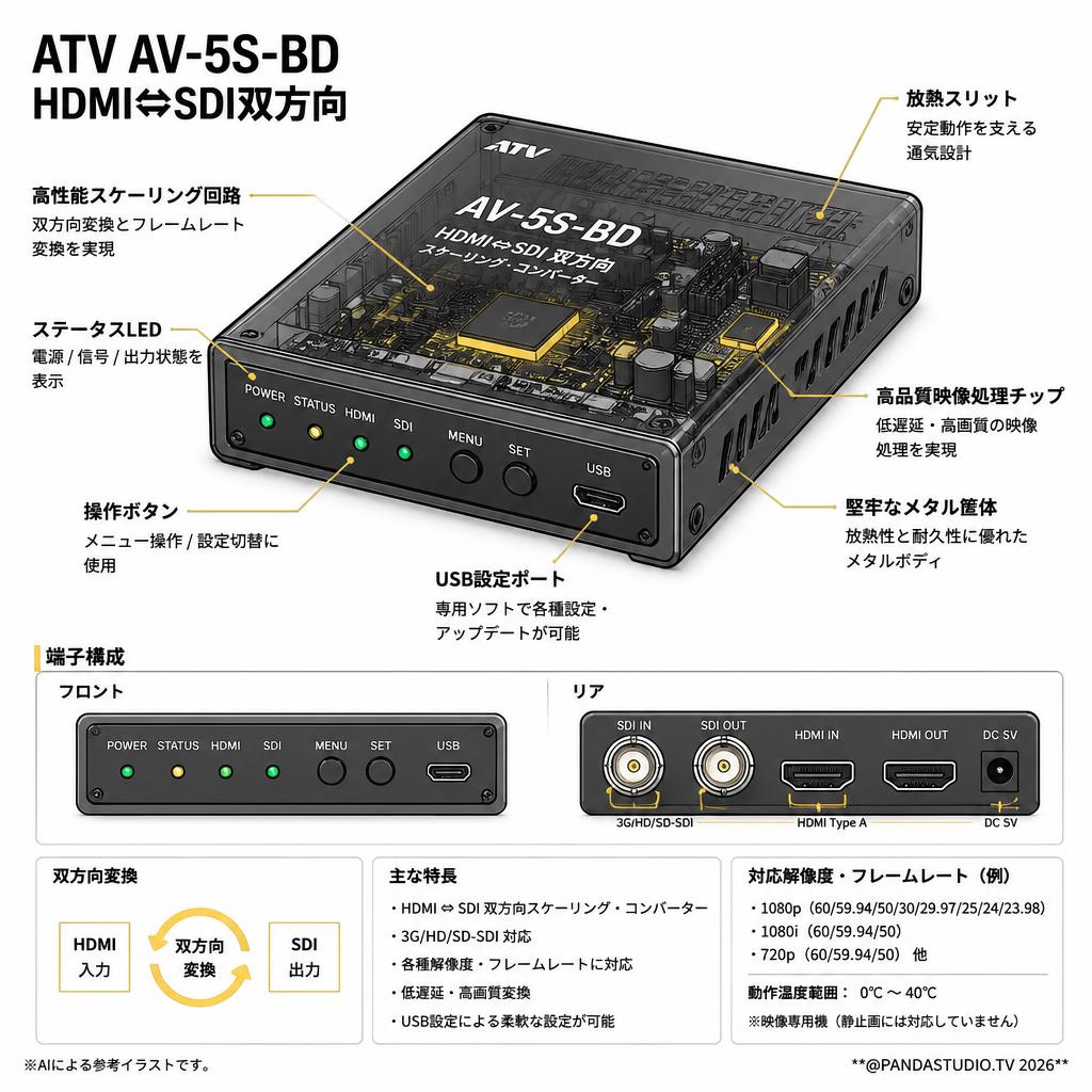 ATV AV-5S-BD HDMI⇔SDI双方向 スペック
