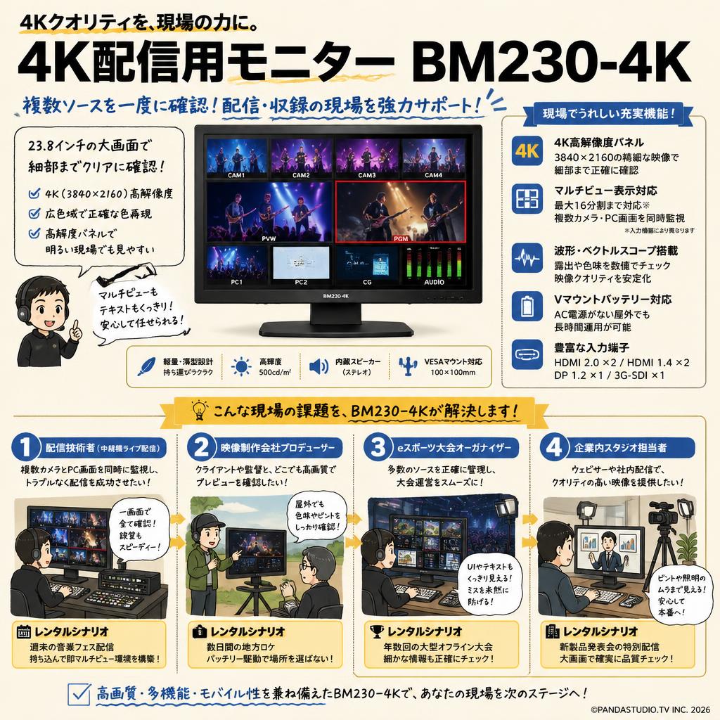 4K配信用モニター BM230-4K おもな対象のお客様