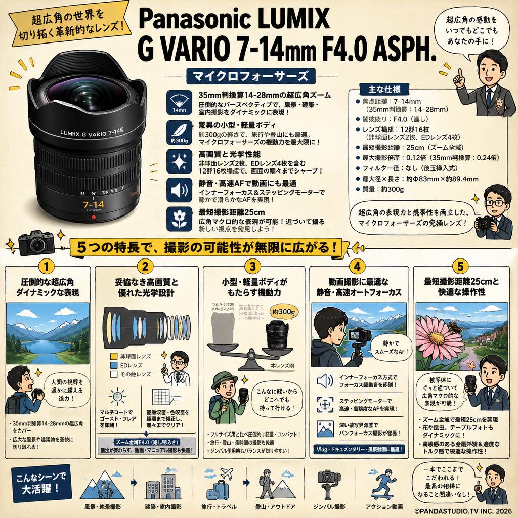 Panasonic LUMIX G VARIO 7-14mm F4.0 ASPH マイクロフォーサーズ 概要