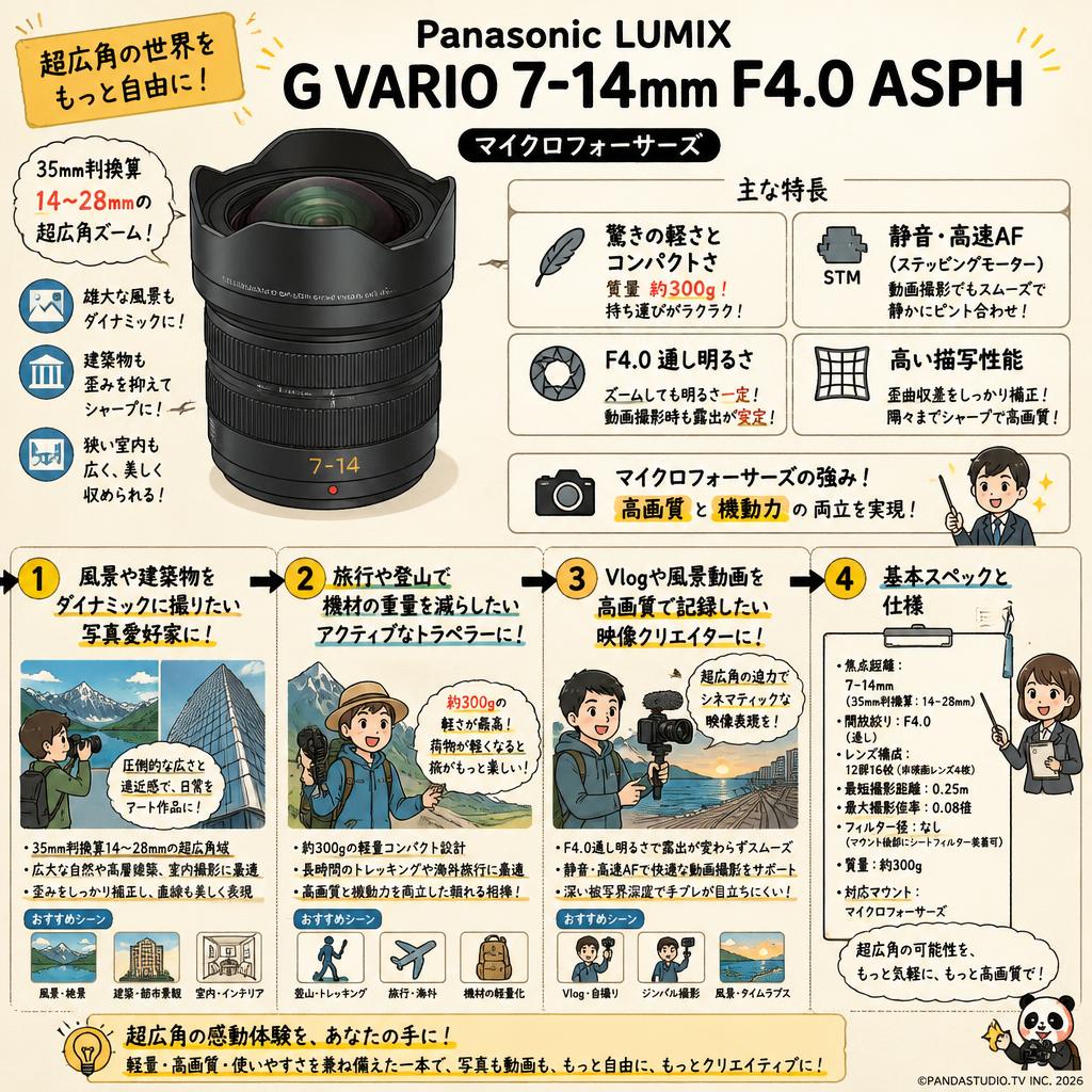 Panasonic LUMIX G VARIO 7-14mm F4.0 ASPH マイクロフォーサーズ おもな対象のお客様