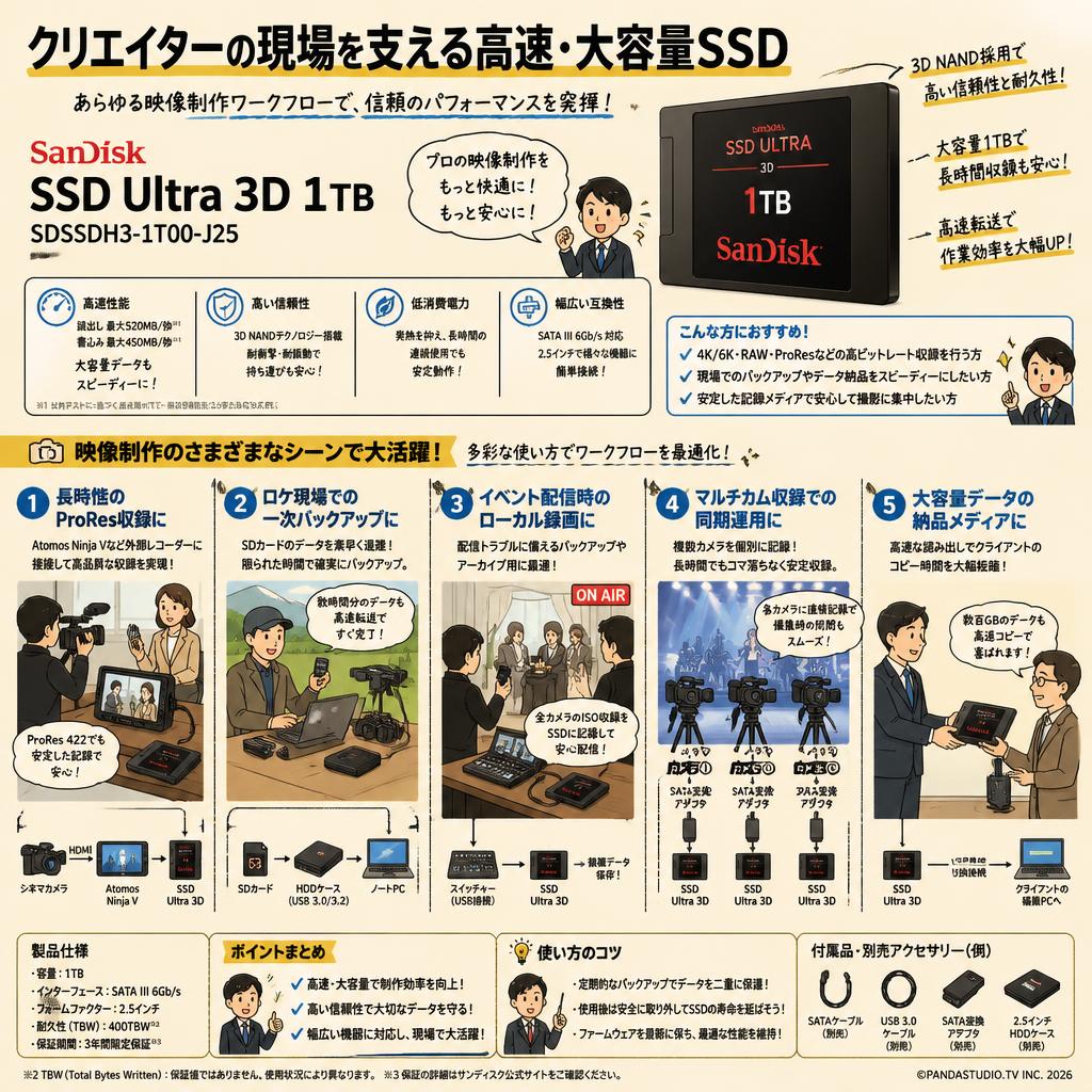 SanDisk SSD Ultra 3D  1TB  SDSSDH3-1T00-J25 用途