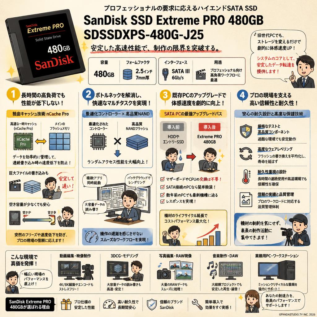SanDisk SSD Extreme PRO 480GB SDSSDXPS-480G-J25 概要