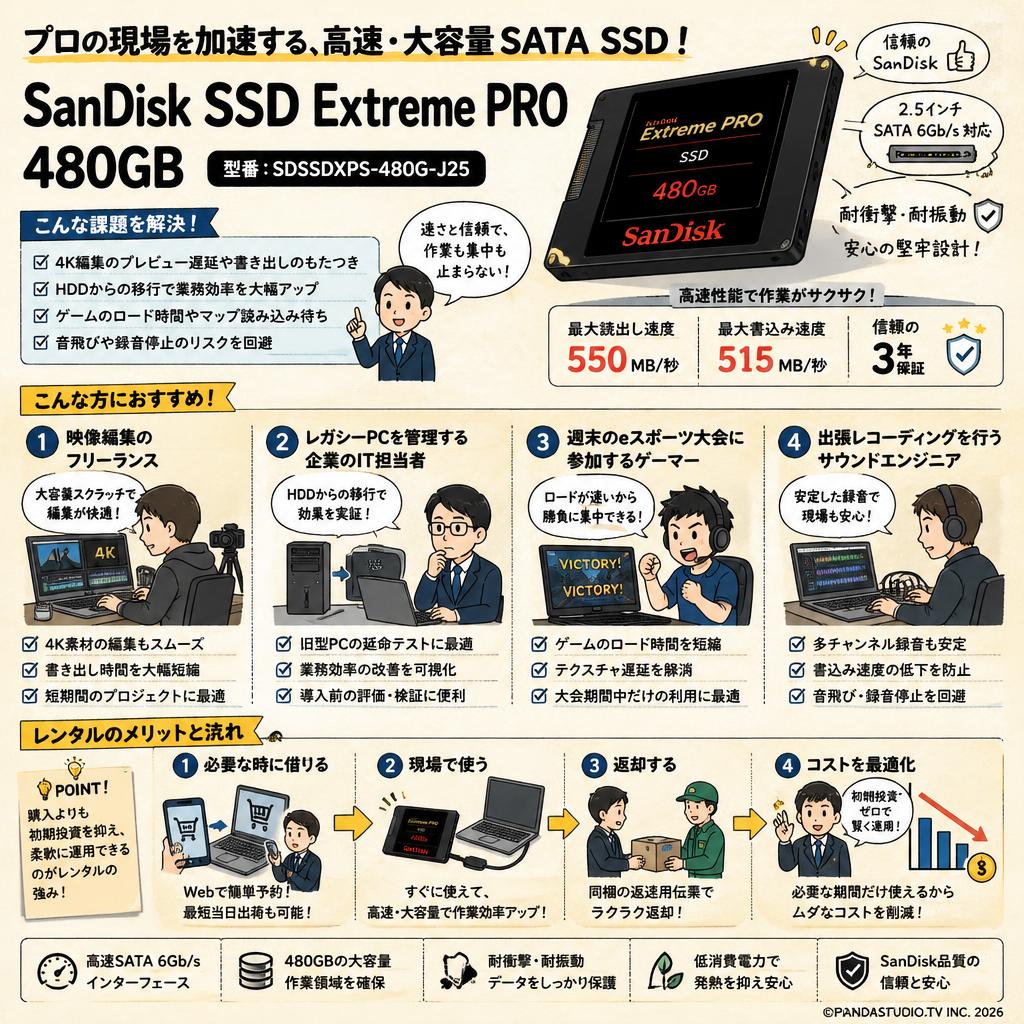 SanDisk SSD Extreme PRO 480GB SDSSDXPS-480G-J25 おもな対象のお客様
