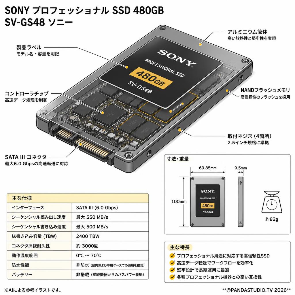 SONY Professional SSD 480GB SV-GS48 ソニー スペック