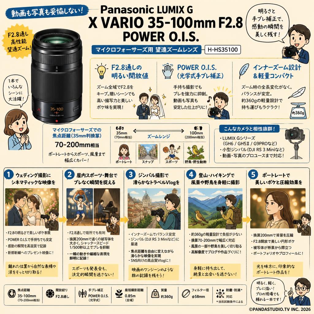 Panasonic LUMIX G X VARIO 35-100mm F2.8 POWER O.I.S. マイクロフォーサーズ H-HS35100 用途